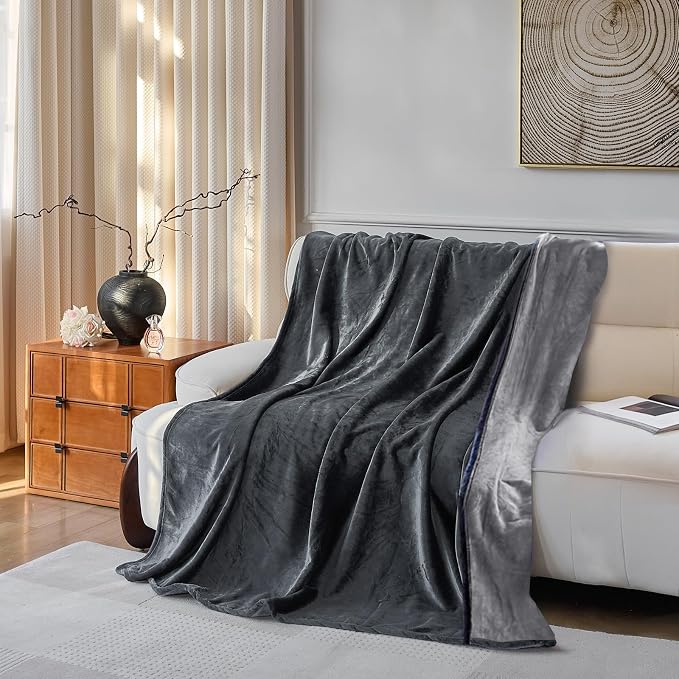 Waterproof Blanket for Bed Sofa, 60"x40" Leakproof, Slate Grey/Cool Grey | Scratch-Resistant Leakproof Pet Throw Blanket Machine Washable Reversible by YISURE