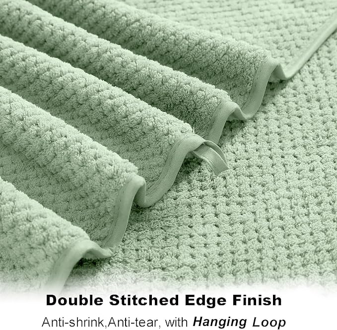 Smuge 2 Piece Hand Towels Set,100% Microfiber - Quick Dry, Thick, Soft, Plush and Highly Absorbent Luxury Hotel & Spa Bath Towel for Bathroom, Pack of 2 (Green) - Image 4