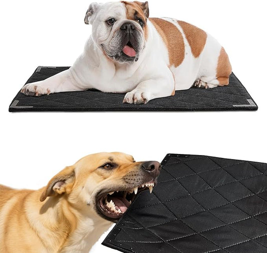 BALAPET Durable Chew Proof Dog Bed with Metal Rivet Corner for Medium Dogs, Stable Kennel Pad Mat for Teething Puppy, Durable Indoor Outdoor Crate Pad for Medium Dog Crates, 35"x22" by BALAPET