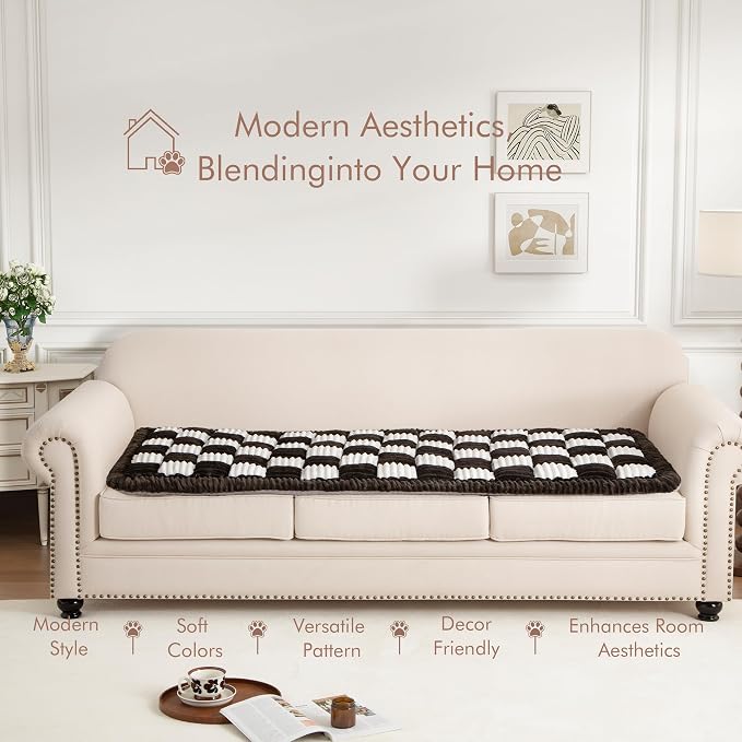 Couch Cover for Sofa, Sectional Couch Cover for Dogs, Sofa Cover Washable, Cushion Cover Blanket Pad Bed Mat for Pets, Fleece Furniture Protector, Black, 27.6x59in - Image 7