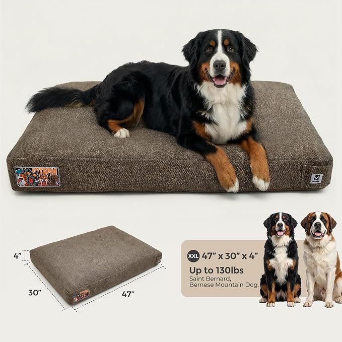 Sytopia 47 Inch Indestructible Durable Dog Beds for XXL Dogs, Chew Proof Waterproof Pet Crate Pad with Machine Washable Removable Cover, Great for Indoor, Outdoor, Crate, Patio Use, Grey - Image 6