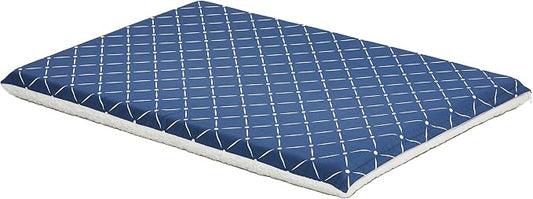 MidWest Homes for Pets Quiet Time Couture Paxton Dog Bed, Blue & Fleece with Removable Pillow Cover, Blue, 36", Blue Diamond Pattern by MidWestHomesForPets