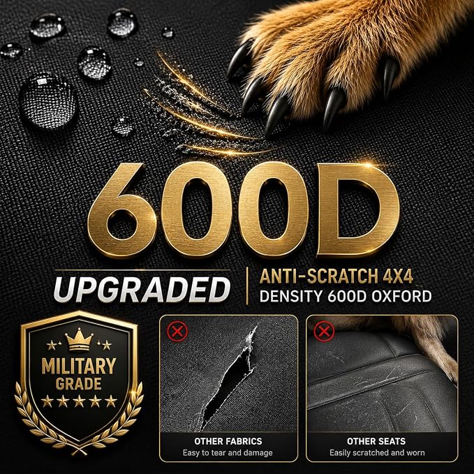 Back Seat Extender for Dogs,Dog Car Seat Cover for Back Seat with Hard Bottom Holds 500 lbs,Car Seat Protector,Waterproof Extender for Dogs,Dog HammockPet Bed for Full-Size Cars,SUVs, Small Trucks - Image 4