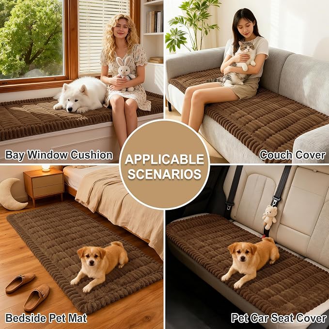 hyha Couch Cover for Dogs, Washable Non Slip Plush Flannel Sofa Protector | Thick Flannel, Silicone Anti-Slip Backing, Pet Hair & Scratch Protection, Fits Sofa & Loveseat (27.6" x 27.6") - Image 4