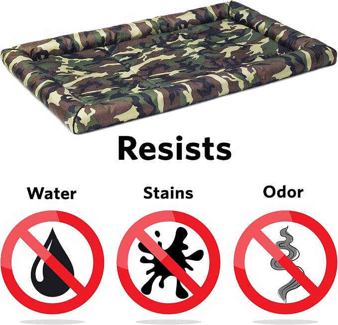 MidWest Homes for Pets Intermediate QuietTime MAXX Ultra-Rugged Dog Bed, Water & Odor Resistant, Bolstered Edge, Non-Slip Bottom, Fits 36-inch Crates, Camo - Image 3
