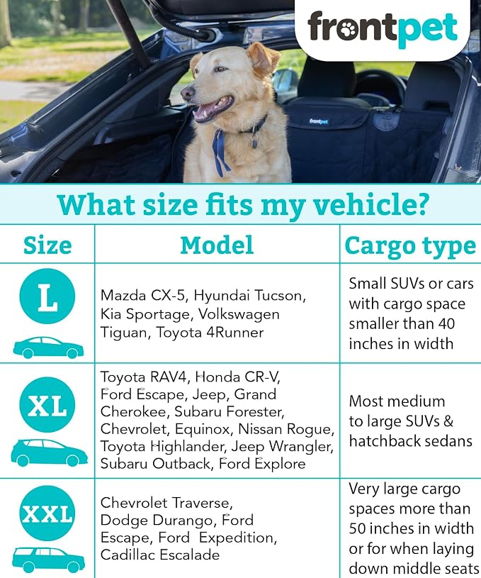 Cargo Cover for Dogs, Water Resistant Pet Cargo Liner Dog Seat Cover Mat for SUVs Sedans Vans with Bumper Flap Protector, Non-Slip, Backseat Cover, Trunk Liner Universal Fit (Large/Black) - Image 2