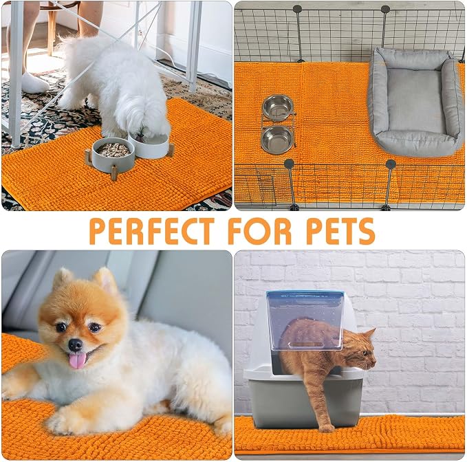 Amylove 4 Pcs Guinea Pig Cage Liner 16 x 24 Inch Washable Chenille Pee Pads Pet Dog Cat Bedding Training Mat Reusable for Small Animals Puppy Bunny Hamster Chinchilla - Image 5