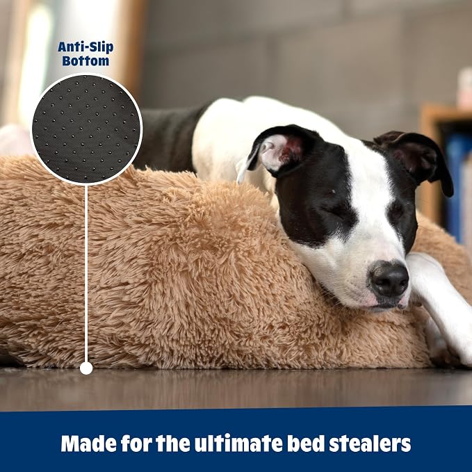 Barkbox Dog Bed, 2-in-1 Memory Foam Donut Cuddler Dog and Cat Bed, Calming Orthopedic Joint Relief Fur Crate Lounger for Pets, Machine Washable + Removable Cover, Waterproof Lining, Includes Toy | Calming Orthopedic Joint Relief Furry Crate Lounger for... - Image 5