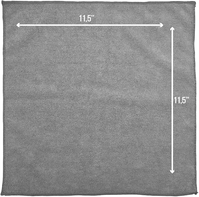 GREEN LIFESTYLE Microfiber Cleaning Cloth 11.5" x 11.5" 12 Pack - Edgeless Microfiber Towels for Cars, Cleaning Rags, Lint Free Car Microfiber Towel, Reusable Cleaning Cloths for House, Garage (Grey) - Image 6