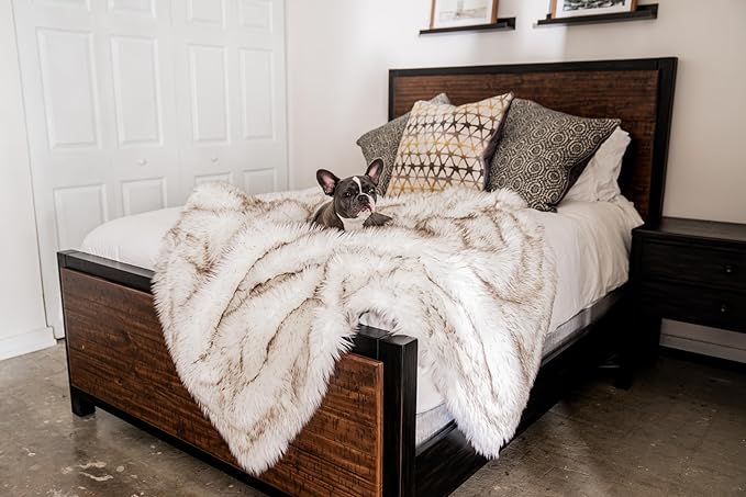 PAW BRANDS PupProtector Waterproof Throw Blanket, White/Brown, 60x50 | Waterproof, machine washable — protects couches, beds & car seats - Image 4