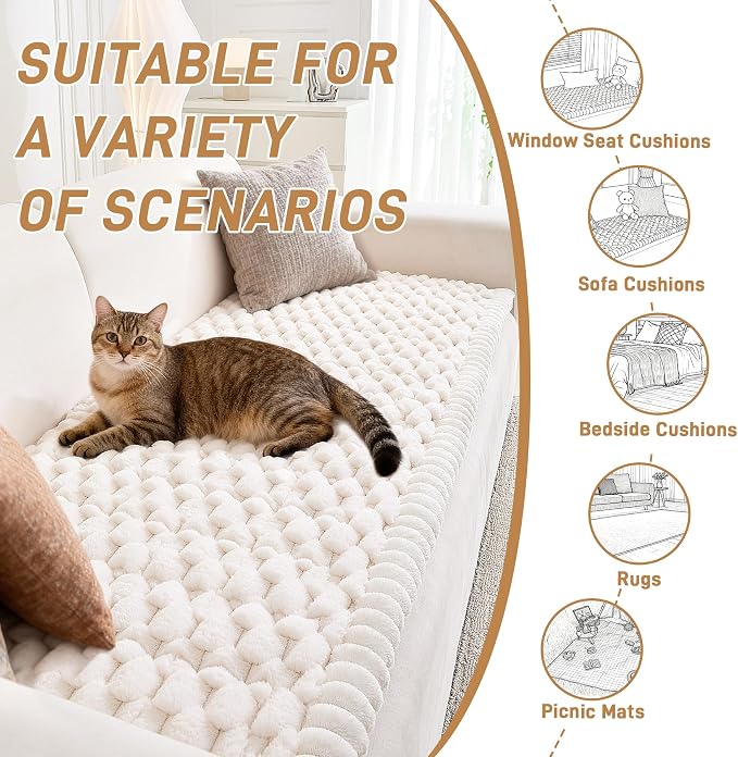 Plush Couch Cover for Dogs – Non Slip Pet Sofa Protector, Ultra Soft Washable Couch Cover for Pets, Anti-Slip Backing Furniture Protector for Cats & Dogs, Fits Standard & L-Shape Sofas (3 Sizes) - Image 2