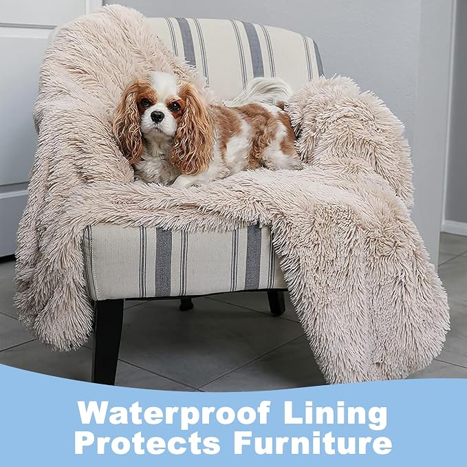 PawProof Fuzzy Pet Throw Blanket - Waterproof Blanket for Dogs & Cats - Faux Fur & Ultra-Soft Microsuede - Grey L Size (48"x76") - Image 4