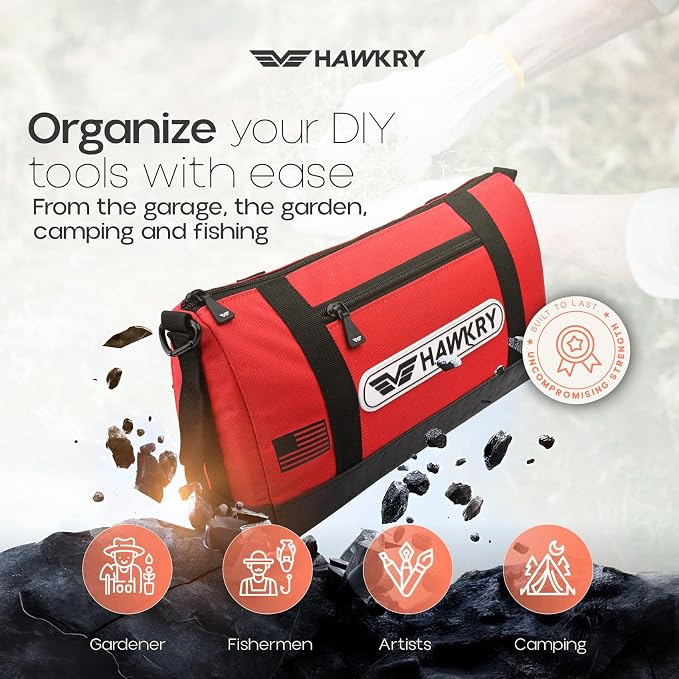 HAWKRY Oxford Waterproof Tool Bag – Small Tool Bag and Tool Pouch, Fishing Bag, Travel Pouch, Compact, Durable Small Travel Bag, Multipurpose Tool Bags for Men for Work, Fishing and Travel - Image 8