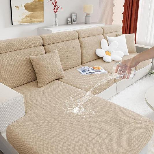 hyha Waterproof Couch Cushion Covers, Anti Slip Sofa Slipcovers for Pets | Waterproof Protection, Thick Jacquard Fabric, Wear Resistant, Anti Slip, Pet Protection (2 Pieces) by hyha