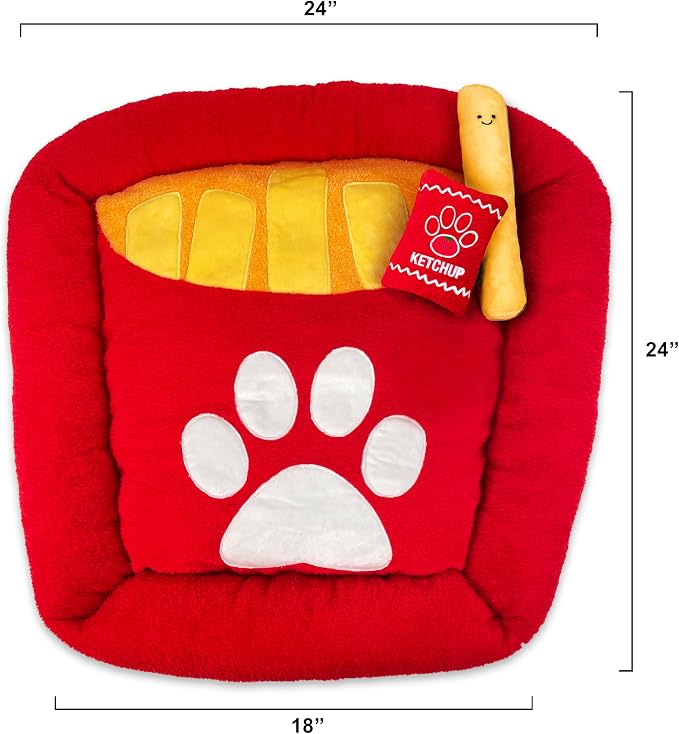 TONBO Soft Plush Small Cute and Cozy Nature Dog Cat Bed, Washer and Dryer Friendly (French Fries) - Image 3
