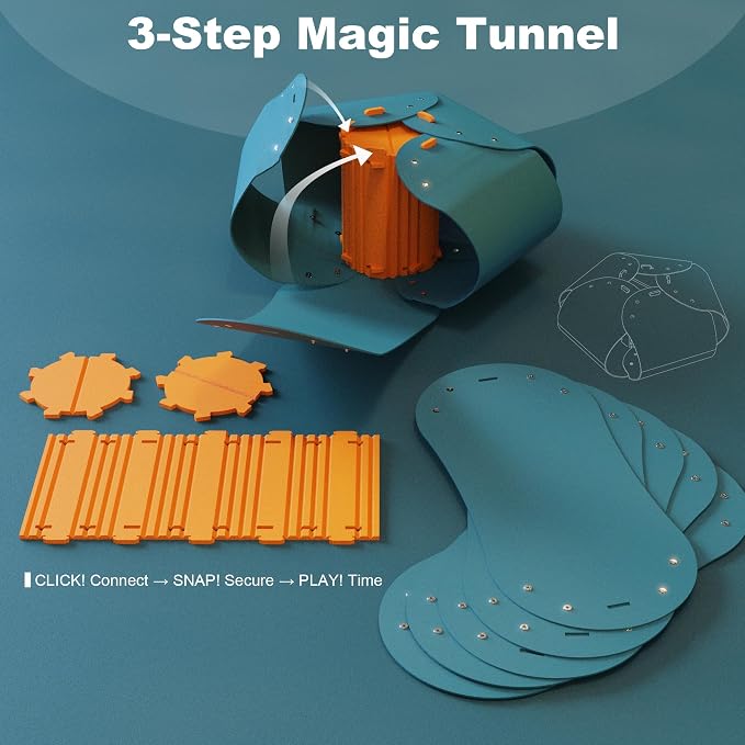 Cat Tunnel, Cat Cave for Indoor Cats Bed,Scratch Resistant Cat Toys for Medium Large Cats Hide and Seek Toy (Peacock Blue) - Image 5