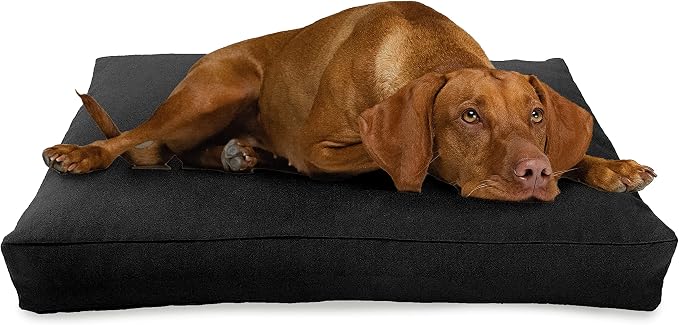 XX-Large - 54 x 36 x 6 - Black Premium Organic Hemp Dog Bed - CertiPUR Fill - Removeable Cover by BeanProducts