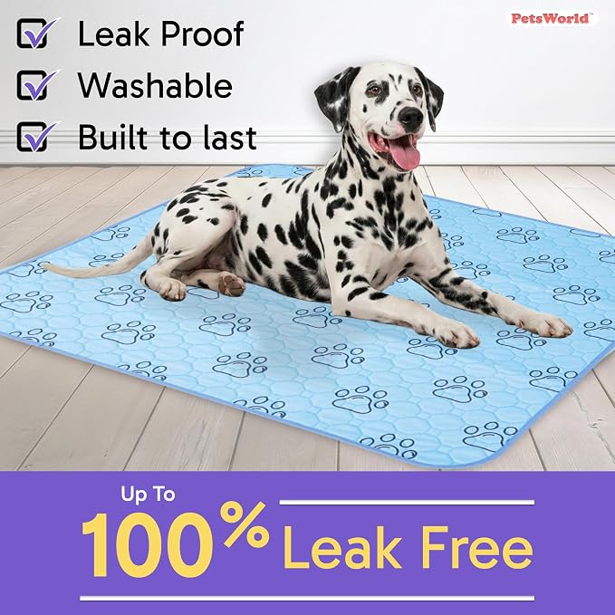 PETSWORLD Washable Reusable Dog Pee Pads (Pack of 8) – 34” x 36” Training Pads with Non-Slip Backing - Waterproof, Leakproof, Highly Absorbent Pet Pads for Puppies & Dogs - Image 2