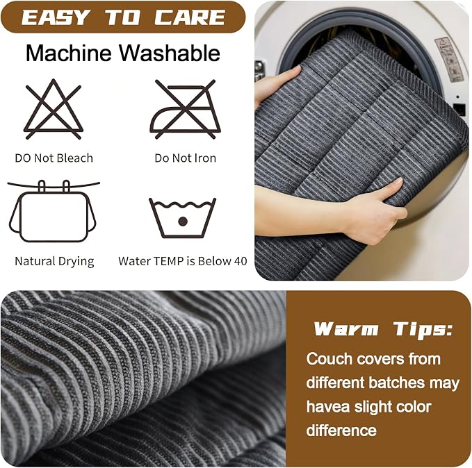 HAOYONG Couch Covers for Dogs Washable, Non Slip Fuzzy Durable Couch Covers for Extra Large Loveseat Sofa Pet Friendly Furniture Protector Covers Dog Mat for Couches (Dark Gray, 27.6"×70.9") - Image 6