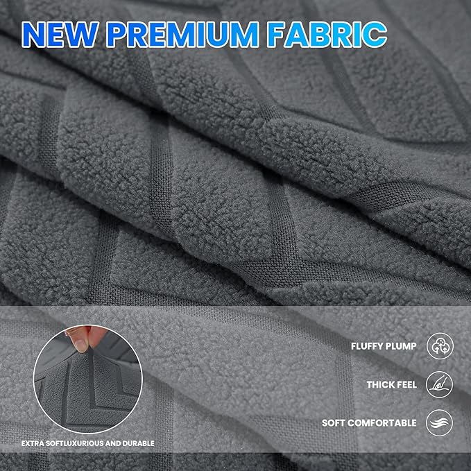 Stretch Sofa Cover Non-Slip Washable Furniture Protector | Stretch, 31"-46".Soft, Non Skid Foam, Elastic Bottom, Machine Washable, for Kids & Pets, Couch & Sofa, Dark Gray - Image 4