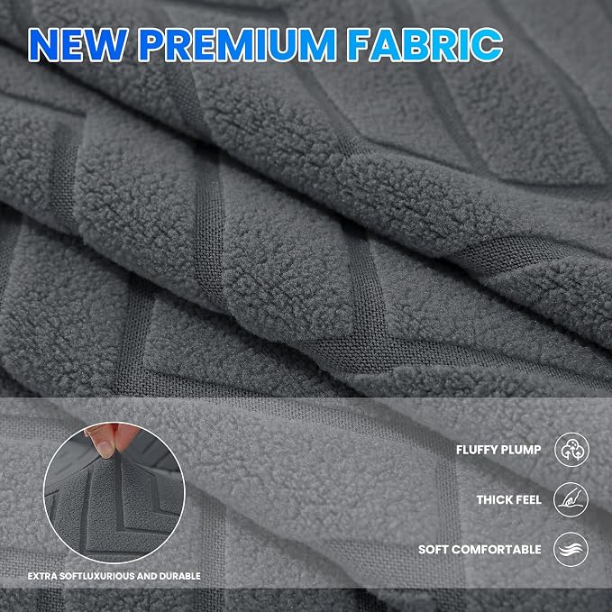 Stretch Sofa Cover Non-Slip Washable Furniture Protector | Stretch, 71"-91".Soft, Non Skid Foam, Elastic Bottom, Machine Washable, for Kids & Pets, Couch & Sofa, Dark Gray - Image 4