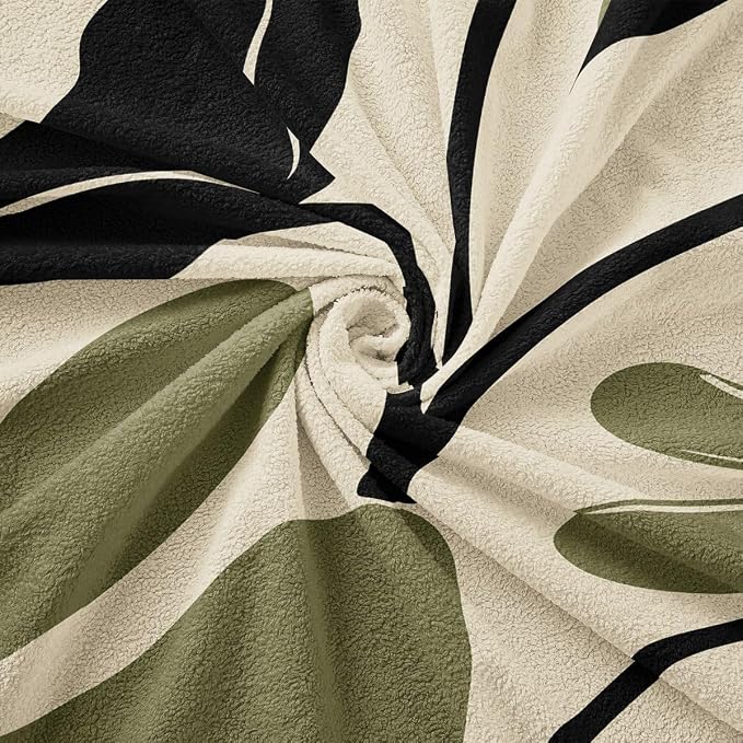 Erosebridal Black Sage Green Flower Couch Cover Abstract Floral Sofa Cover 71" X 150" Vintage Aesthetic Minimalist Sofa Protector For Pet Cats Kids Groovy 70S Modern Washable Couch Protector, Non Slip - Image 7