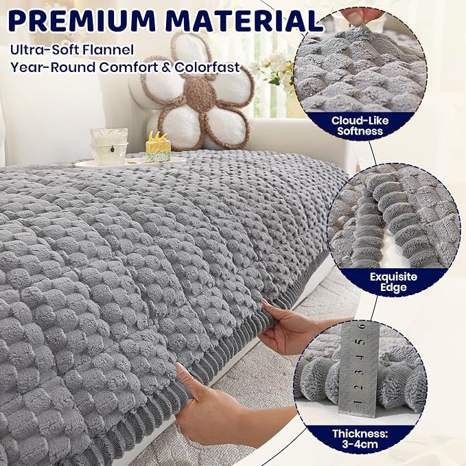 Royhom Couch Cover for Dogs Washable，Non Slip Sofa Protector for Pets | Durable & Easy Care, Soft Furniture Cover for Leather & Fabric Couches Against Claws, Spills & Fur, 20x24 Inch, Grey - Image 4