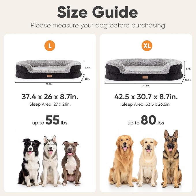 FUKUMARU X-Large Thickened Dog Couch Bed, Orthopedic, Waterproof & Washable | Heavy Duty Dog Sofa with 4" Extra-Thick Egg-Crate Foam, Relieves Joint Pressure, Fully Removable, Fits Extra-Large Dogs - Image 7