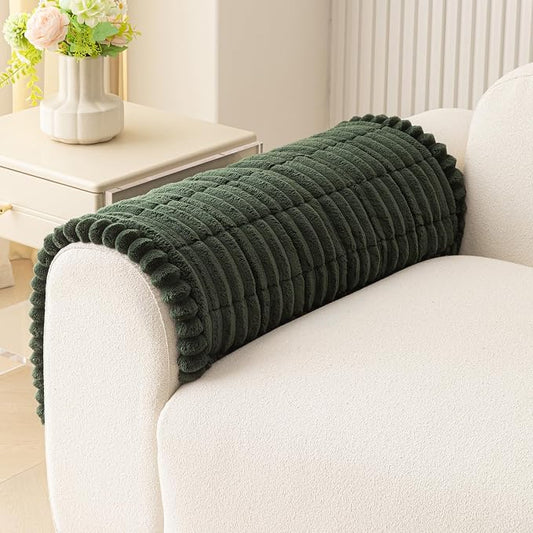 MEETSKY Dogs Couch Cover for Sofa, Soft Couch Armrest Covers for Sofa Pet Friendly, Thick Couch Protector Recliner Chair Arm Protector Washable, Moss Green, 27.6" x 27.6" by MEETSKY
