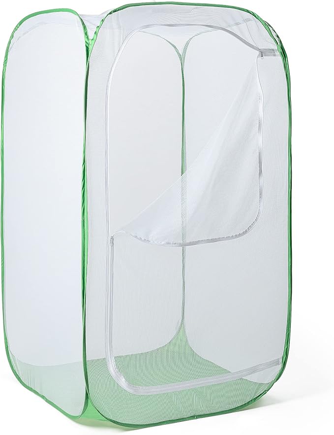 48" Outdoor Mesh Plant Enclosure, Mesh Plant Cover for Pests, Bird and Pest Protection Guard for Fruit, Vegetables, Flowers and Herbs Pop-Up Cage 28 x 28 x 48 Inches - Image 2