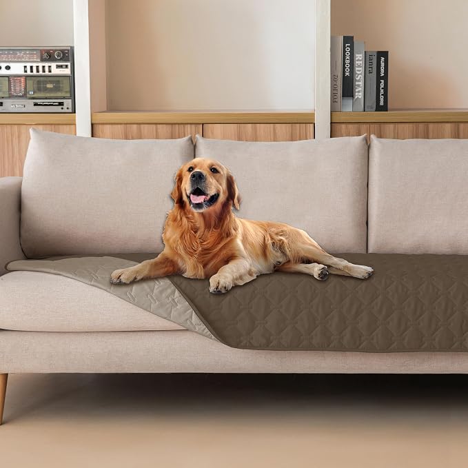 gogobunny 100% Double Sided Waterproof Dog Blanket Soft Pet Bed Cover Reversible Protect Furniture Couch Sofa Car for Puppy Cat Kids (Dark Walnut/Light Walnut, 30x80 Inch (Pack of 1)) by gogobunny