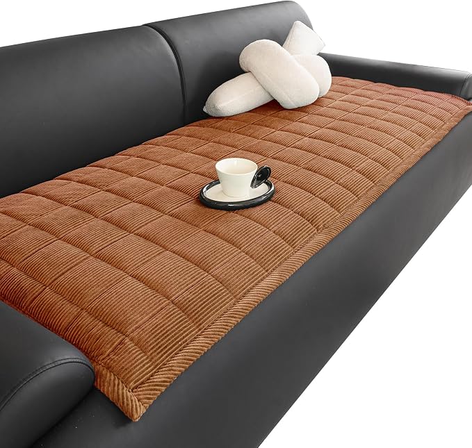 HAOYONG Couch Covers for Dogs Washable, Non Slip Fuzzy Durable Couch Covers for Loveseat Sofa Pet Friendly Furniture Protector Covers Dog Mat for Couches (Coffee, 27.6"×59.1") by HAOYONG