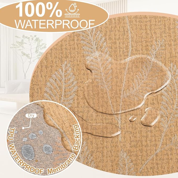 1OO% Waterproof Sectional Couch Covers for Dogs L Shaped Corner Sofa Cover Washable Chenille Sofa Slipcovers Blanket Modern Jacquard Pet Furniture Protector (91"x252", Light Tan) - Image 4