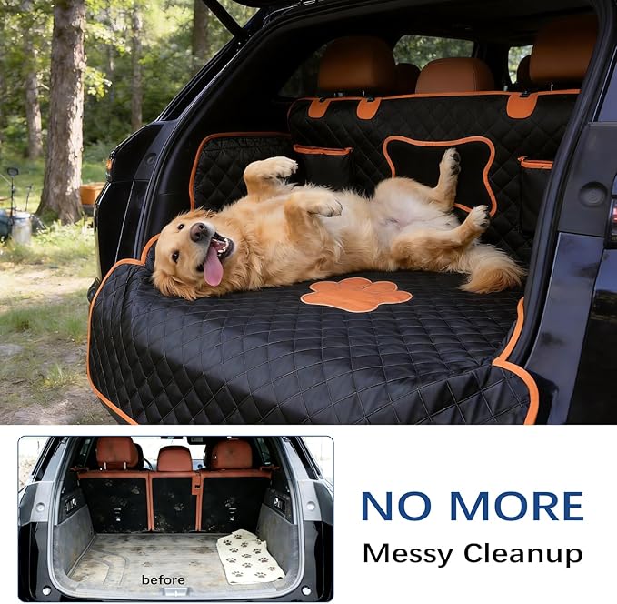 SUV Cargo Liner for Dogs,Waterproof Dog Trunk Cover with Side Flaps | Material: Waterproof PU Leather | Protection: 12.60" Side Flaps & 17.72" Bumper Flap | Fit: Most SUVs | Non-Slip Design - Image 6