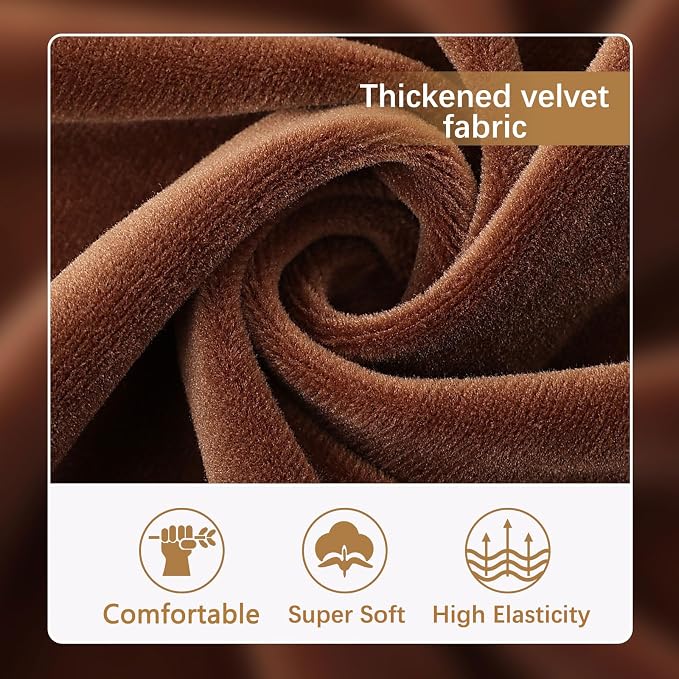 hyha Velvet Couch Cushion Covers, Sofa Covers for 2 Cushion Couch Washable | Soft Plush Sofa Slipcover, Elastic Bottom, Non-Slip Wear Resistant Furniture Protector, Ideal For Pets & Kids, 2 Pcs - Image 3