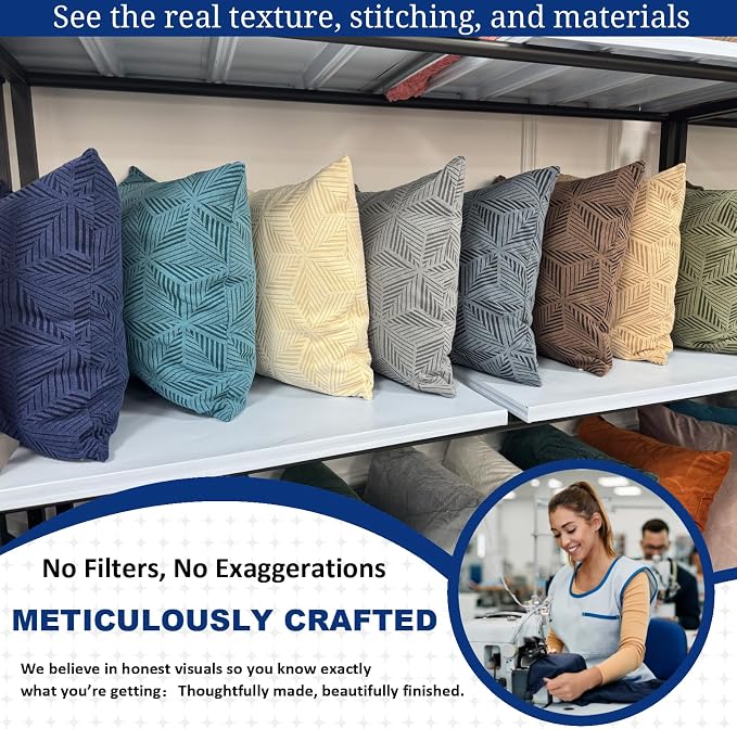 YEMYHOM Pack of 2 Throw Pillow Covers 18 x 18 Inch High Stretch Jacquard Pillowcase for Couch Sofa Living Room Home Decor, Brown - Image 6