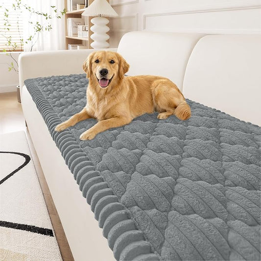 Smiry Couch Cover for Dogs Washable, Non Slip Fuzzy Pet Sofa Protector | Soft Thick Furniture Cover for Sofa, Loveseat and Sectional, Scratch & Pet Hair Resistant (Grey, 27.6" x 47") by Smiry
