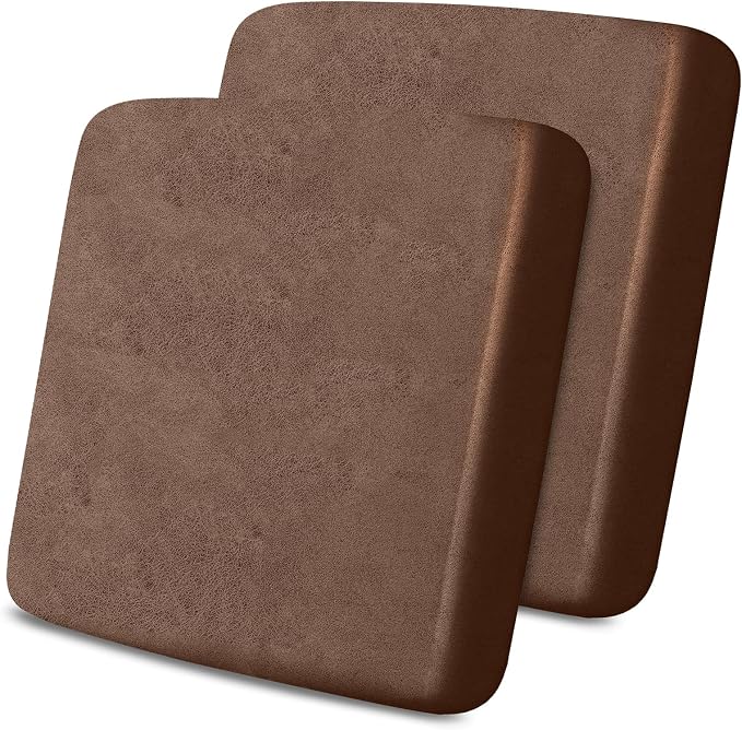 molasofa Leather Look Couch Cushion Covers, Stretch Sofa Cushion Covers for Armchair Loveseat Protector,Replacement Seat Cushion Slipcovers, Machine Washable (2 Cushion Loveseat, Light Brown) by Molasofa