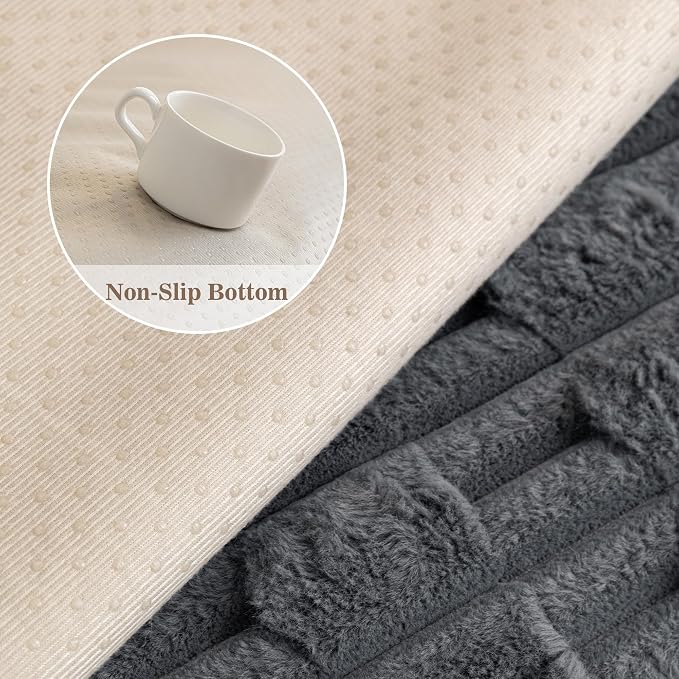 MYSKY HOME Couch Cover for Dogs, Plush Sofa Cover Washable, Chair Cover for Dogs, Couch Arm Cover Pet Friendly, Waterproof Non-Slip Sofa Slipcover Furniture Protector, Dark Grey, 35" x 35" - Image 5