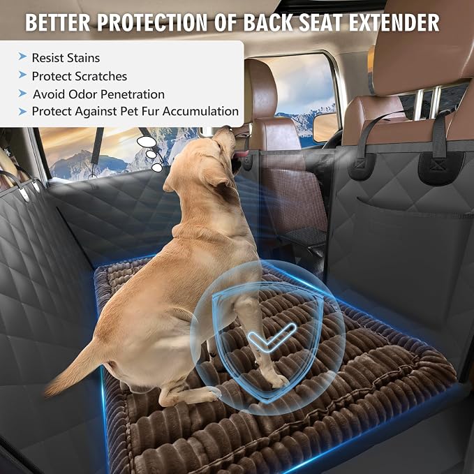 Dog Bed for Car Back Seat, Non-Slip Backseat Pet Mat XL, 59”X27.5” | Soft Blanket for Travel, Plaid Flannel, Quilted PP Cotton Filling, Non-Slip Backing, Machine Washable, Fit Backseat Extenders - Image 4