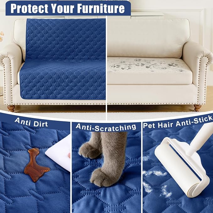 Smiry Waterproof Dog Bed Cover Blanket, Reversible Pet Blanket | Soft Reversible, Washable Leakproof Cats Dogs Couch Cover for Sofa, Couch, Furniture (68x82 Inch) - Image 4