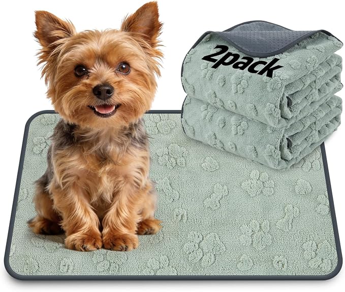 LOOBANI Washable Puppy Pads, 18"x24" Reusable Pee Pads, 2-Pack | Super Absorbent, Waterproof, Leakproof, Non Slip, For Potty Training, Crates, Floors, Couches, Travel by LOOBANI