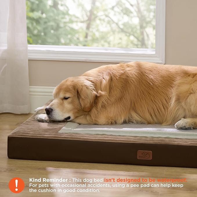 Bedsure ComfyFleece XXL Dog Bed for Crate with Washable Cover, 47x29 | Orthopedic Egg Crate Foam Pet Mat,Removable Cover, Nonslip Bottom,Not Waterproof,Not Chewproof,For Extra Large Breeds ≤100lbs - Image 2