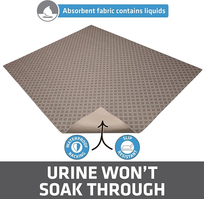 Drymate Cat Litter Box Mat, Litter Trapping Mat, Taupe, 29x36 XL | Waterproof, Urine-Proof, Absorbent, Machine Washable, Soft on Paws, Contains Mess, Protects Floors, Kitten Supplies, USA Made - Image 3