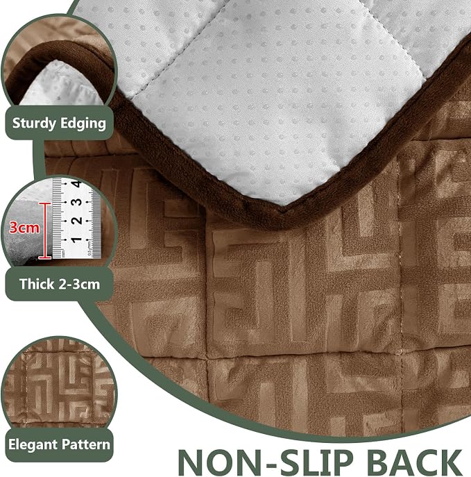 Paw Cart Couch Cover Caravan Quilted Sofa Topper Greek Key Pattern Washable Non Slip Soft Pet Protector for Any Type of Couch (Pumpkin,W 94“ x D 28” 1 Piece) - Image 4