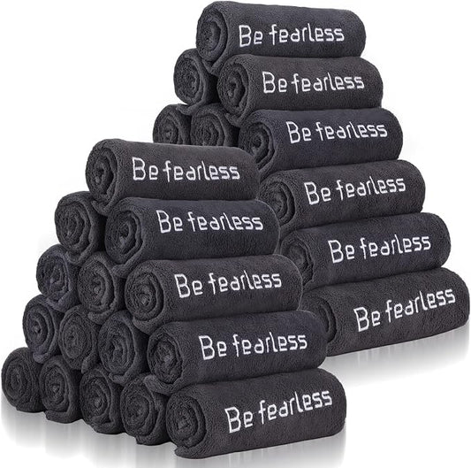 Newwiee Microfiber Gym Towels for Exercise Fitness Bulk 32 x 16 Inch Soft Quick-Drying Sweat Absorbent Yoga Towel for Women Men Be Fearless Sport Towel for Cycling, Swimming, Workout, Camping (1 Pcs) by Newwiee