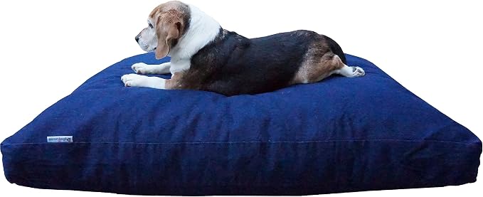 Dogbed4less Memory Foam Dog Bed Pillow, Waterproof Lining and Machine Washable Denim Cover Extra Large 47X29 Inches, Blue by Dogbed4less