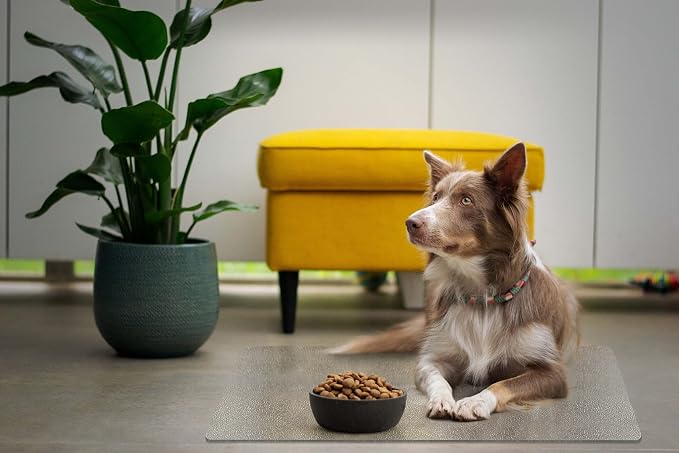 Clear Pet Bowl Mat - USA Made, Waterproof, 26 x 39 Inch, 2mm Thick Pebbled Vinyl, Safe Kennel Crate & Bird Cage Floor Mat - Image 8