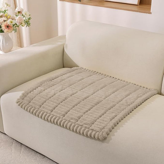 Fuzzy Pet Couch Covers for Dogs Washable, Thick Couch Covers for 2 Cushion Sofa Pet Friendly, Non Slip Plush Dog Couch Cover for for Sectional, Loveseat (Brown, 27.6" x 27.6") by CYCMACOHOME