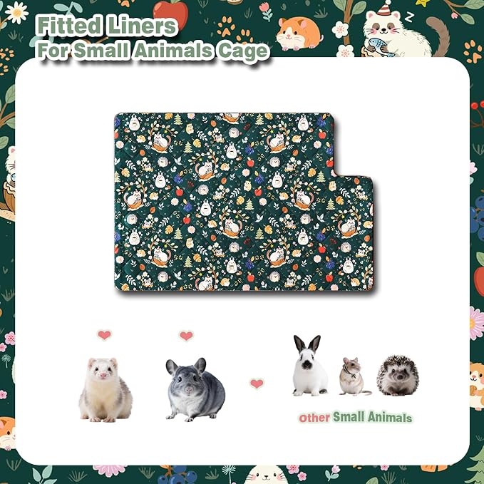 Ferret Cage Liner for Ferret Nation & Critter Nation Cage | Washable Bedding, Leakproof Cage Accessories for Ferrets, Chinchillas, Rats & Other Small Animals(Top Pan Liner) - Image 8